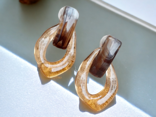 Minimalist Amber Acrylic Earrings Kargo Fresh