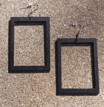 Load image into Gallery viewer, Minimalist Design Natural Wood Square Hoops Earrings Kargo Fresh
