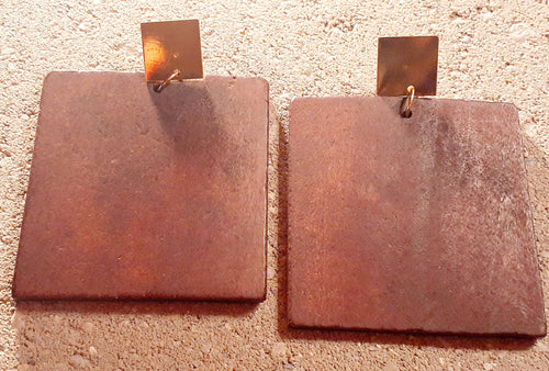 Minimalist Large Wooden Square Earrings Kargo Fresh