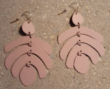 Load image into Gallery viewer, Minimalist Matte Pink Metal Chandelier Earrings Kargo Fresh
