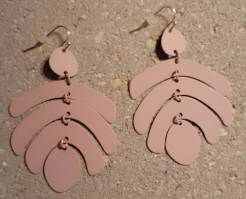 Minimalist Matte Pink Metal Chandelier Earrings Kargo Fresh