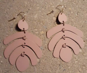 Minimalist Matte Pink Metal Chandelier Earrings Kargo Fresh