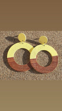 Load image into Gallery viewer, Minimalist Two Tone Wooden Hoop Earrings Kargo Fresh
