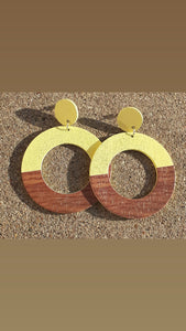 Minimalist Two Tone Wooden Hoop Earrings Kargo Fresh