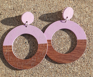 Minimalist Two Tone Wooden Hoop Earrings Kargo Fresh