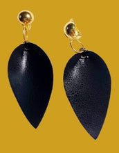 Load image into Gallery viewer, Minimalist faux leather Leaf design Earrings Clip on Kargo Fresh
