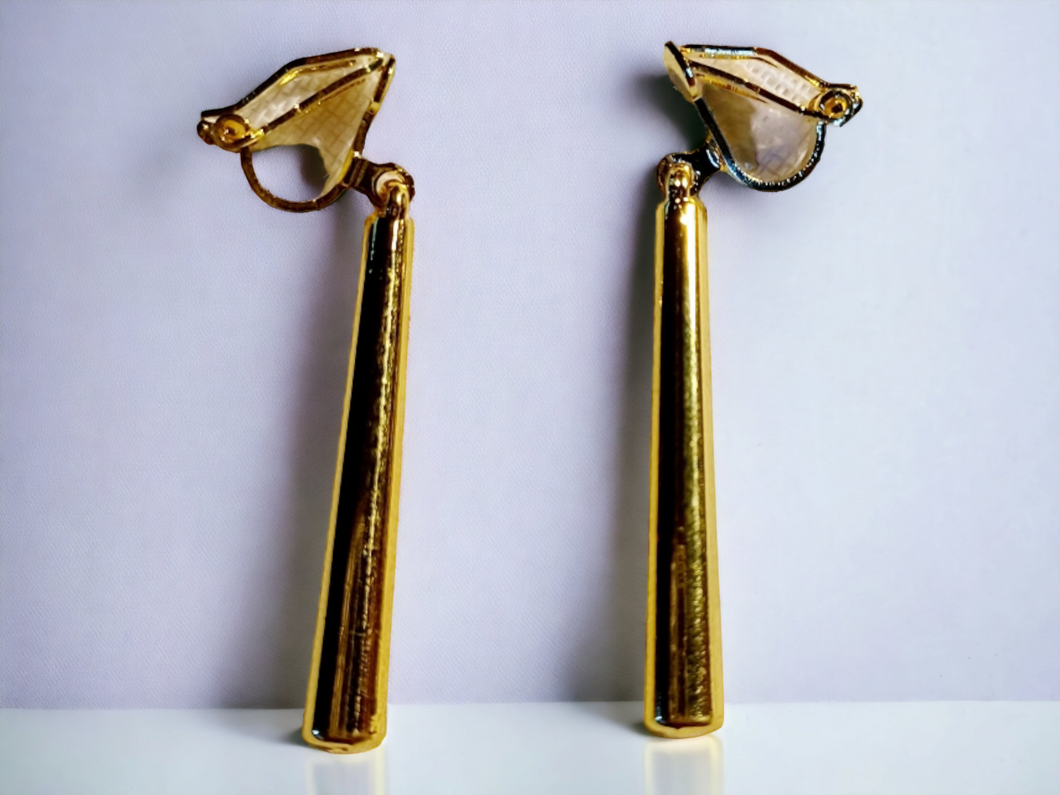 Minimalist gold bar clip on earrings Kargo Fresh