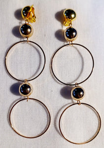 Minimalist gold metal Multi Hoop Clip On Earrings Kargo Fresh
