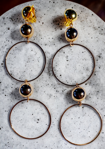 Minimalist gold metal Multi Hoop Clip On Earrings Kargo Fresh