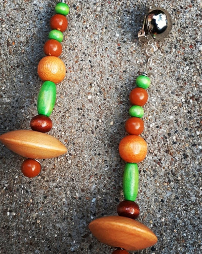 Minimalist handmade Natural Wood Clip On Earrings Kargo Fresh