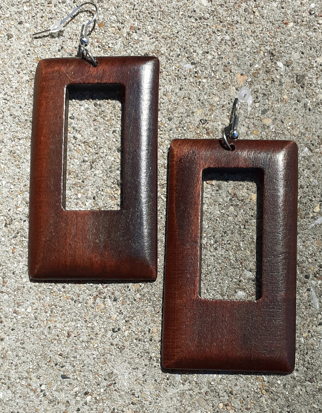 Minimalist natural wood Square Earrings Kargo Fresh