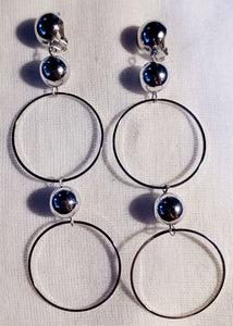 Minimalist silver metal Multi Hoop Clip On Earrings Kargo Fresh