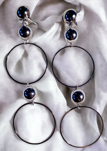 Minimalist silver metal Multi Hoop Clip On Earrings Kargo Fresh