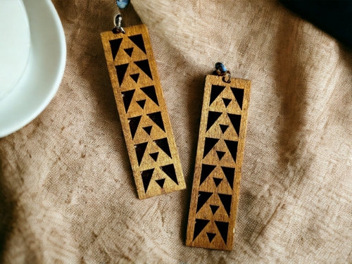 Minimalist wooden dangle earrings Kargo Fresh