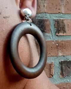 Minimalist wooden hoop clip on earrings Kargo Fresh