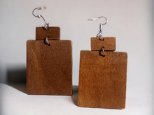 Load image into Gallery viewer, Minimalist wooden square earrings Kargo Fresh
