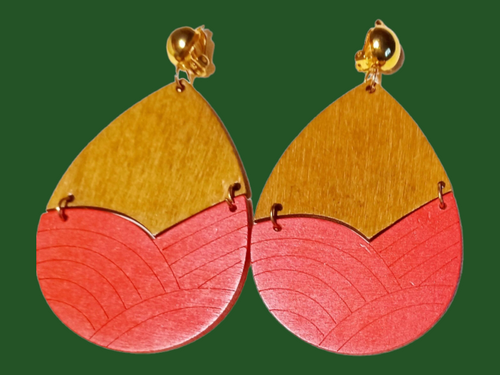 Modern Wooden Clip on Earrings Kargo Fresh