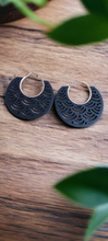 Load image into Gallery viewer, Modern boho Wood and metal  Hoop Earrings Kargo Fresh
