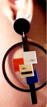 Load image into Gallery viewer, Mondrian Mirrored Acrylic Pop Art 3D Design Earrings Kargo Fresh
