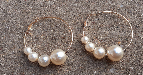 Multi Pearl Hoop Earrings Kargo Fresh