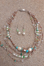 Load image into Gallery viewer, Multi Strand  Turquoise and Bead  Necklace Set Kargo Fresh
