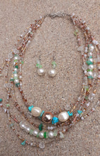 Load image into Gallery viewer, Multi Strand  Turquoise and Bead  Necklace Set Kargo Fresh
