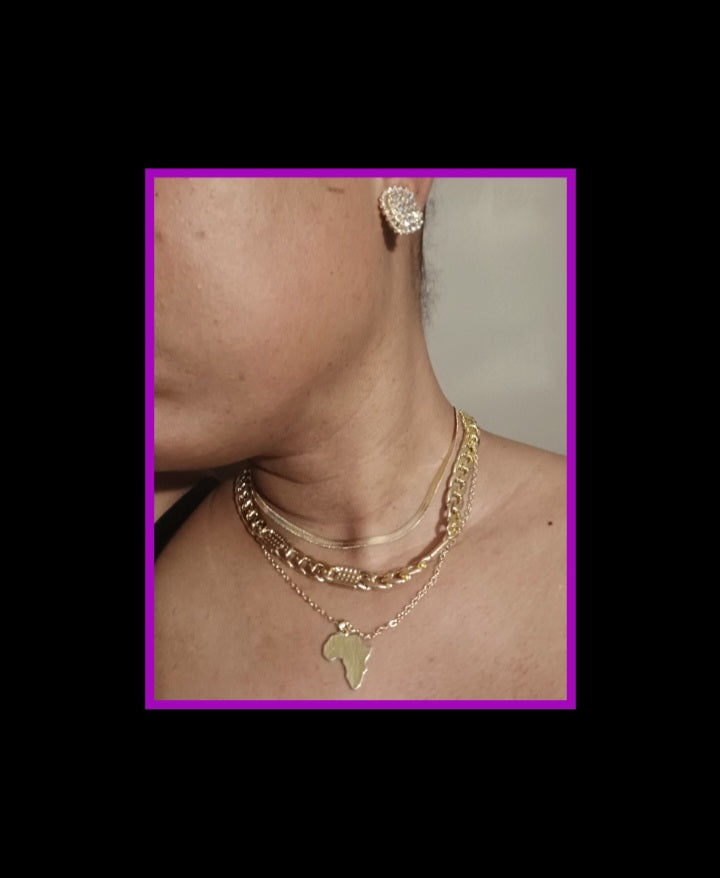 Multi layer necklace set with clip on earrings Kargo Fresh