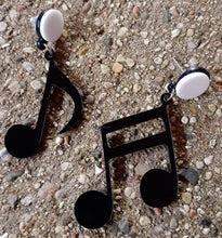 Load image into Gallery viewer, Music Note Asymmetrical Acrylic Earrings Kargo Fresh
