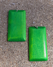 Load image into Gallery viewer, Natural Green Square Earrings Kargo Fresh
