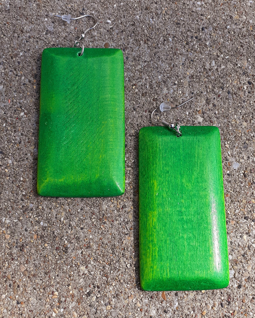 Natural Green Square Earrings Kargo Fresh