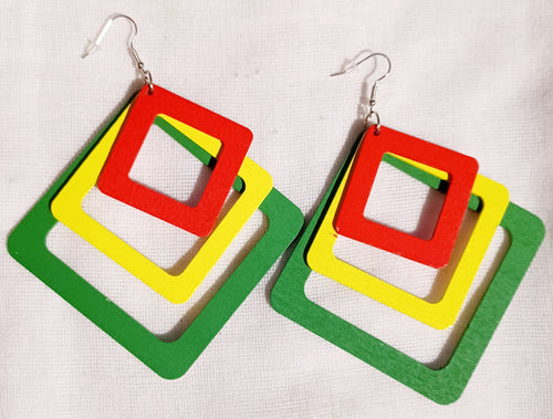 Natural RGY Rasta colors Earrings Kargo Fresh