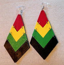 Load image into Gallery viewer, Natural RGY Rasta colors Earrings Kargo Fresh
