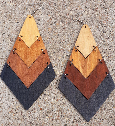 Natural Wood Accordion Earrings Kargo Fresh