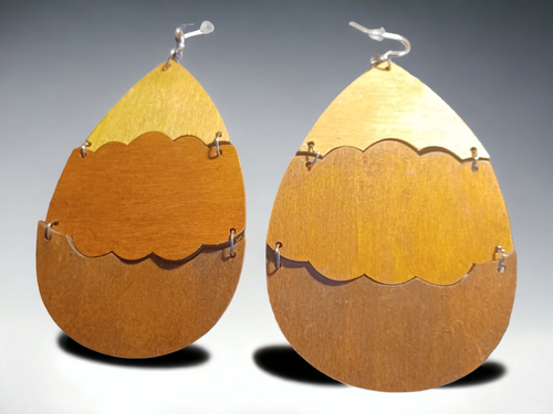 Natural Wood Accordion Earrings Kargo Fresh