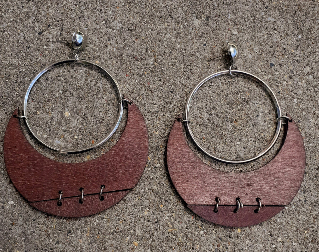 Natural Wood Accordion Hoop Earrings Kargo Fresh