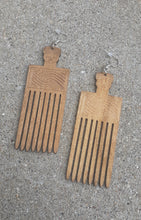 Load image into Gallery viewer, Natural Wood Afro Pick Earrings Kargo Fresh
