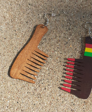 Load image into Gallery viewer, Natural Wood Afro Pick Earrings Kargo Fresh
