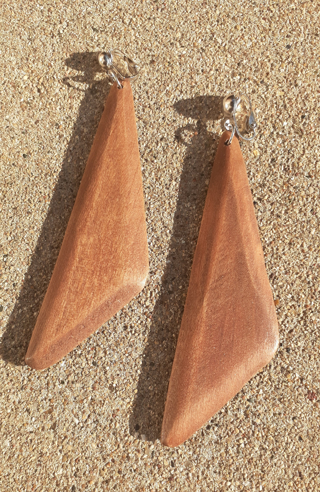 Natural Wood Clip On Earrings Kargo Fresh