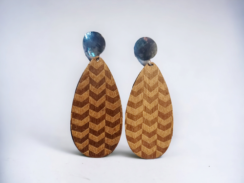 Natural Wood Clip On Earrings Kargo Fresh