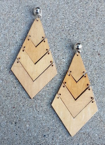 Natural Wood Clip On Earrings Kargo Fresh