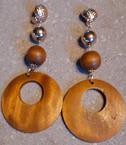 Natural Wood Clip On Earrings Kargo Fresh