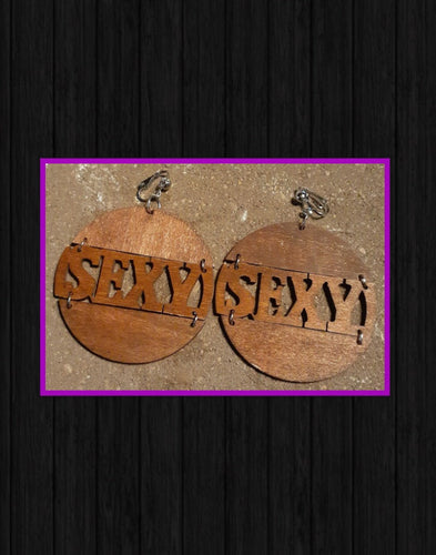 Natural Wood Statement Clip On Earrings Kargo Fresh