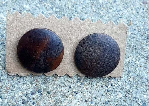 Natural Wooden Stud Earrings Kargo Fresh