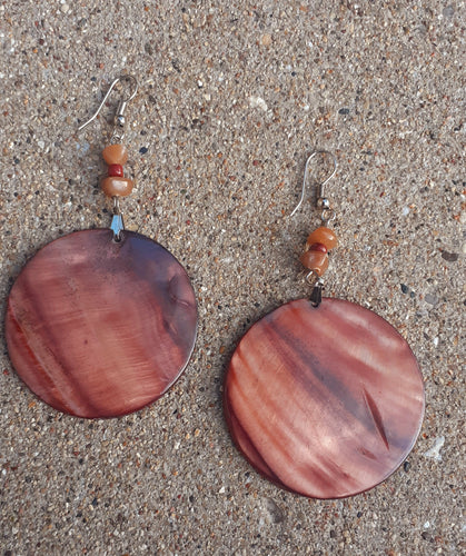 Natural abalone shell dangle Earrings Kargo Fresh