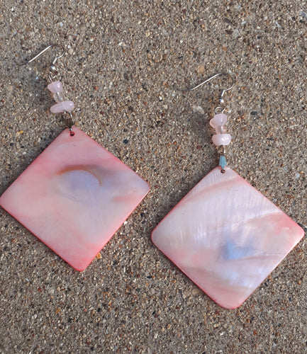 Natural abalone shell dangle Earrings Kargo Fresh