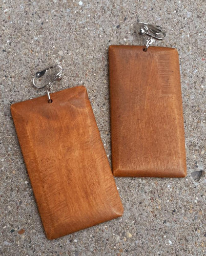 Natural wood Clip On Earrings Kargo Fresh