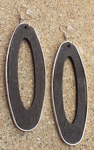 Natural wood and Metal Earrings Kargo Fresh