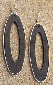 Natural wood and Metal Earrings Kargo Fresh