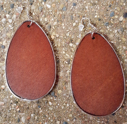 Natural wood and Metal Earrings Kargo Fresh