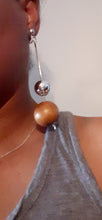 Load image into Gallery viewer, Natural wooden Ball Clip On Earrings Kargo Fresh
